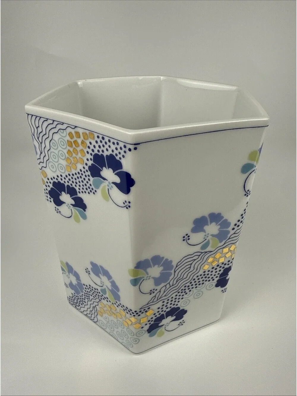 Vtg Royal Copenhagen Prisme Vase Annegrete Halling-Koch Danish Blue Porcelain